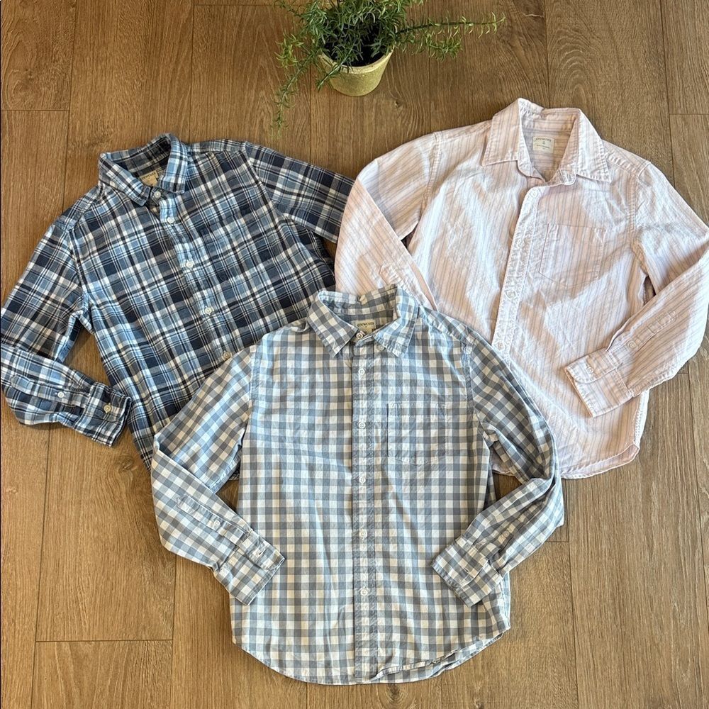 ((3 PIECE)) CREWCUTS BUTTON DOWN BUNDLE SIZE 10 EUC